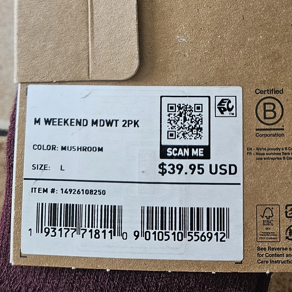 Burton Weekend Midweek 2 Pack Men's Socks Size L - Picture 6 of 8
